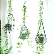 Nordic wrought iron flower pot roof decoration ornaments Mori Department pastoral air hanging window kindergarten hanging flower art