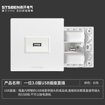 Mingkai Electric 86 Wall Concealed Computer Data usb Panel 30 Edition Direct Plug-in Two USB Sockets