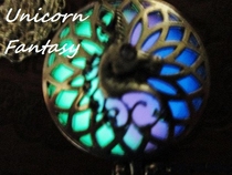 Lobster㊣American hand-made charming retro fantasy Unicorn pendant Beautiful luminous luminous necklace