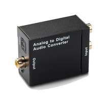 Analog signal to digital signal left and right channel to fiber interface coaxial audio converter