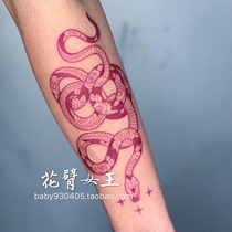 Flower arm GIRL TATTOO X190 Hand drawn snake Japanese Ukiyo-e dark arm tattoo sticker