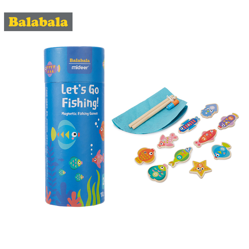 Balabala Children's Fishing Toys Magnetic Men and Women's Puzzle Babies Children's Water Playing Early Teach Building Blocks to Develop Intelligence
