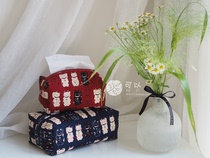  (Little island hand-made)(Just to live well) Japanese fabric Lucky cat handmade paper towel bag