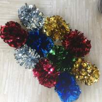  Metal la la fuck middle handle flower ball La la flower cheerleader hand flower professional color can be mixed