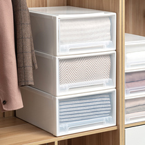 Drawer-type container container plastic transparent wardrobe container box clothes storage cabinet clothes collection box