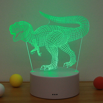 Creative T. Rex 3d lamp bedroom dinosaur remote control desk lamp plug-in energy-saving bedside lamp childrens room night light boy
