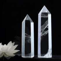 Natural white crystal pillar hexagonal prism for Buddha hall demagnetization purification ore raw stone yoga meditation crystal decoration