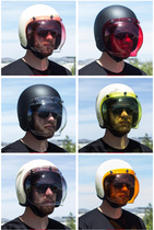 Motorcycle retro helmet Bubble mirror goggles Semi-duplex helmet Half helmet windproof universal transparent lens sunglasses