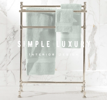 (Simple Lavish) Newbury American Import Modern Feel Pure Color Bath Towel Rack Floor Standing Fur Towels