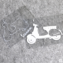 TUTU car sticker-VESPA locomotive cartoon reflective sticker motorcycle personality decal decoration sticker pull flower