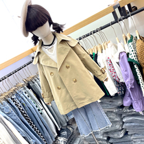 2022 Spring paragraph new Korean version childlike girls casual pure cotton with long cashew suit collar style jacket foreign air