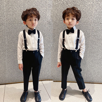 Boys suit suit Summer childrens dress Casual children flower girl suit Bib pants Catwalk piano performance suit