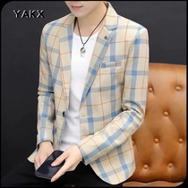 YAKX light luxury small suit jacket mens leisure spring and autumn Korean trend autumn mens suit formal wedding dress