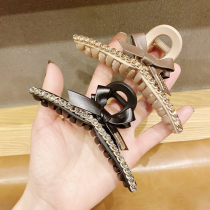 Korea Dongdaemun hair accessories Rhinestone knot hair clip Female plate hair catch shark clip Elegant temperament travel hair clip