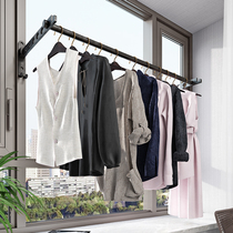 Drying rack hanging cool clothes artifact balcony folding wall-mounted non-hole invisible outdoor telescopic indoor clothes drying Rod