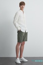 TM HOMME Mens Korean 20 summer linen casual shirt TH2A-5WSH724MM1 OW creamy white