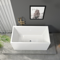 Installation-free square bathtub household acrylic seamless one deepens removable bathtub small apartment custom small cylinder