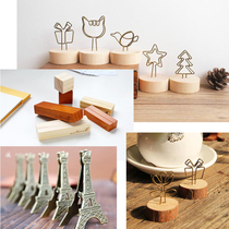 Wedding seat card clip retro iron clip table card wooden clip card bracket