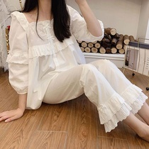 pinkgoddess princess style cotton home suit sweet cute Korean long sleeve Spring