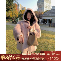 CC fur Lieven cap gold buckle new import Tuscany fur integrated leather grass jacket female winter young
