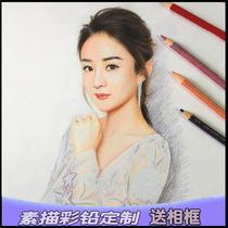 Generation painting hand-painted sketch portrait real-life photo hand painting color lead painting couple head portrait portrait painting customization