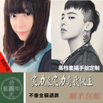 Sketch portrait figure painting hand-painted portrait portrait custom-made portrait portrait custom-made color lead painting photo to hand-painted