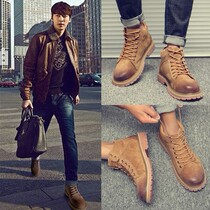 Martin boots mens high-help 2021 autumn and winter new fashion brand British style leather Joker plus velvet warm snow work boots