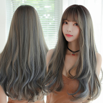 Amazon new products Japanese and Korean wigs female foreign trade long curly hair lifelike chemical fiber high temperature silk wig headgear supply