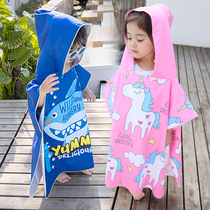 Childrens bathrobe speed dry water swimming towel cloak paternity cloak beach cloak shawl portable bacterial antibacteria