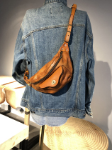 New Classic Plant Tannic Leather Chest Bag Mens Handmade Cow Leather Bag Casual Retro single shoulder Inclined Satchel bag Bag Tide