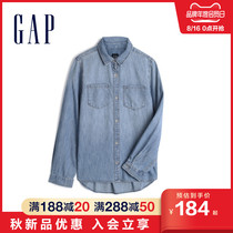 Gap girls light-colored cotton denim shirt 535853 autumn new childrens clothing western-style top shirt trendy cool