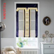 American fan-shaped Roman curtain lifting roller curtain Beauty salon Bedroom Study Bay window Small curtain Short window shading heat insulation