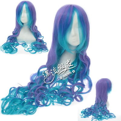 taobao agent Vocaloid, blue wig, cosplay, gradient, curls