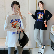 Pregnant women autumn suit fashion tide mother Net red spicy mother personality hipster foreign style pregnant women dress spring and autumn