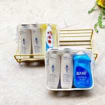 Travel wash suit portable for washing and care of three sets of small sample shampoo body lotion for women men on a business trip wash