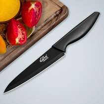 Sharp stainless steel black blade fruit knife Household fruit cutting tool Kitchen peeler fruit knife Small knife portable