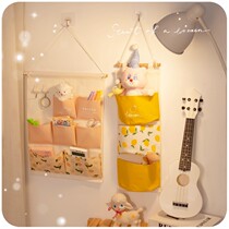 Wall storage bag door rear fabric dormitory wall hanging artifact bedside mobile phone storage bag hanging wall type bed hanging pocket