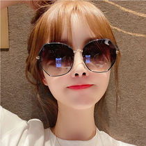 Same sunglasses female summer 2021 New Tide network red street shot big face thin sunglasses sunscreen