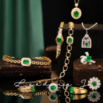 Leading jewelry custom emerald natural gem original design 18K gold inlay bare stone custom photo