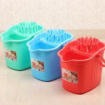 Shulang mop bucket with wheel squeeze bucket old-fashioned cloth drag squeeze dry pressure water mop bucket thickened rectangular clean bucket