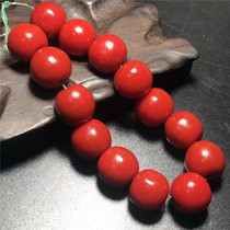 Antique miscellaneous collection imitation Qing Dynasty auspicious red old colored glaze beads DIY scattered beads with bead bracelet necklace accessories