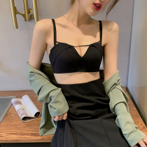 Thin section without steel ring small chest gathered without empty cup underwear womens bra comfortable upper support sexy hollow bra set