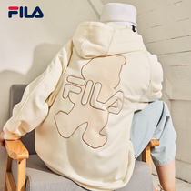  FILA Fila official womens jacket 2021 autumn new colorful trend plus velvet cardigan hooded bear jacket