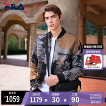 FILA Fiele Men Woven Top 2021 Autumn Fashion Sports Vintage Print Baseball Collar Jacket Jacket