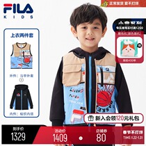 FILA KIDS FILA Children's Wear Men's Children's Jacket Two-Piece 2022 Spring New Sherry Cotton Coat Vest