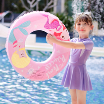 Childrens swimming ring beginner thickened anti-rollover assisted swimming equipment cute cartoon baby inflatable toy