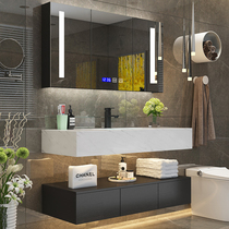 Nordic intelligent rock board bathroom cabinet combination Marble countertop Bathroom sink sink Wash basin cabinet Bathroom
