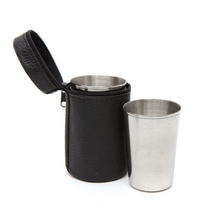 Outdoor portable mini wine glass hiking stainless steel cup white wine Cup Coffee Cup 4-in set with set