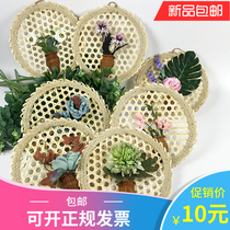 Kindergarten decorative materials Chinese ancient wind hollow wall ornaments Forest Department bamboo woven ornaments round hollow bamboo pieces