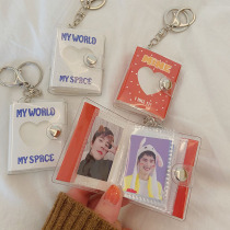 Korea ins wind mini love 2 inch ID photo hanging chain album Couple photo album star chase photo storage card bag